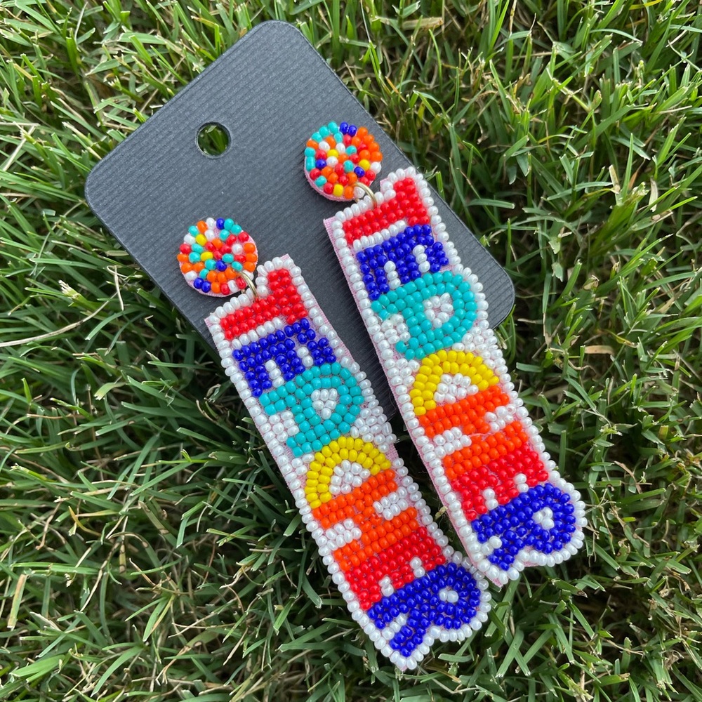 Teacher seed bead earrings!